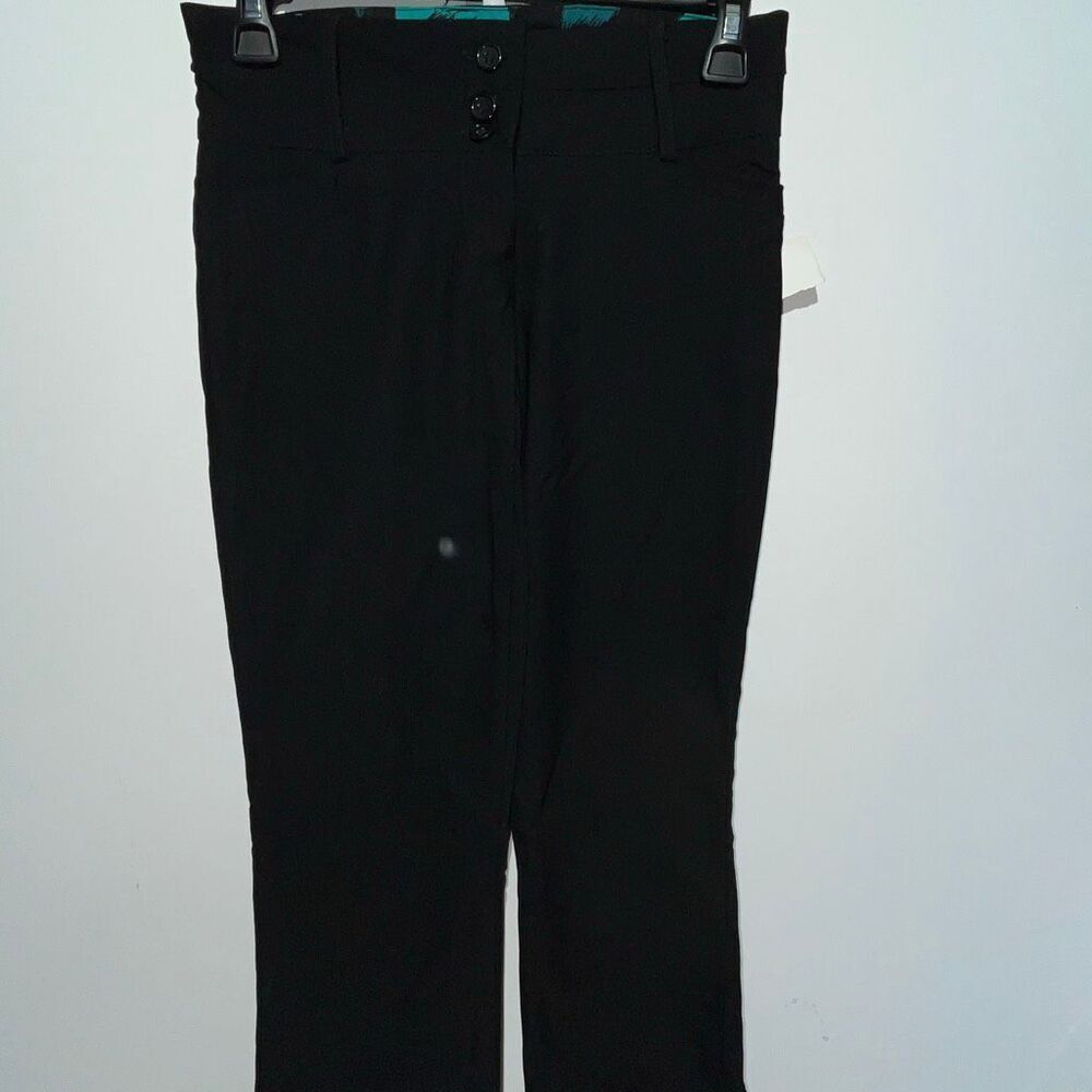 Picky Girl Women's Black Straight‎ Leg Stretch Trouser Slack Pants Size 3 NWT